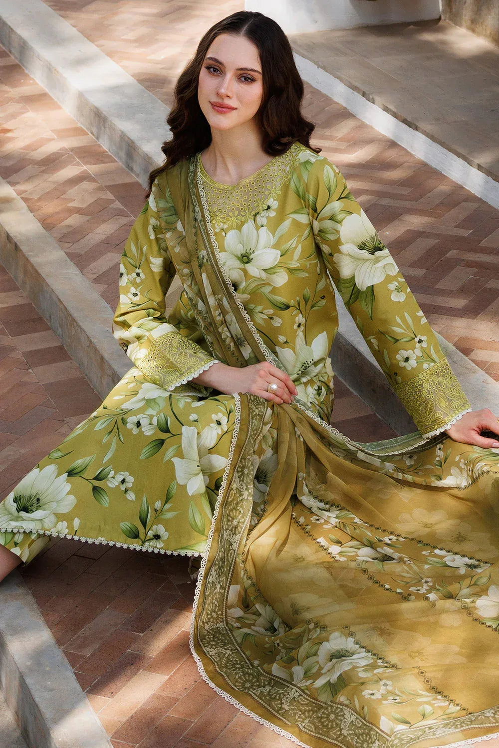 Farasha | Printed Essentials | Marigold Haze - Aqsa Fabrics