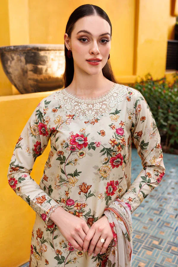 Farasha | Printed Essentials | Ivory Dusk - Aqsa Fabrics