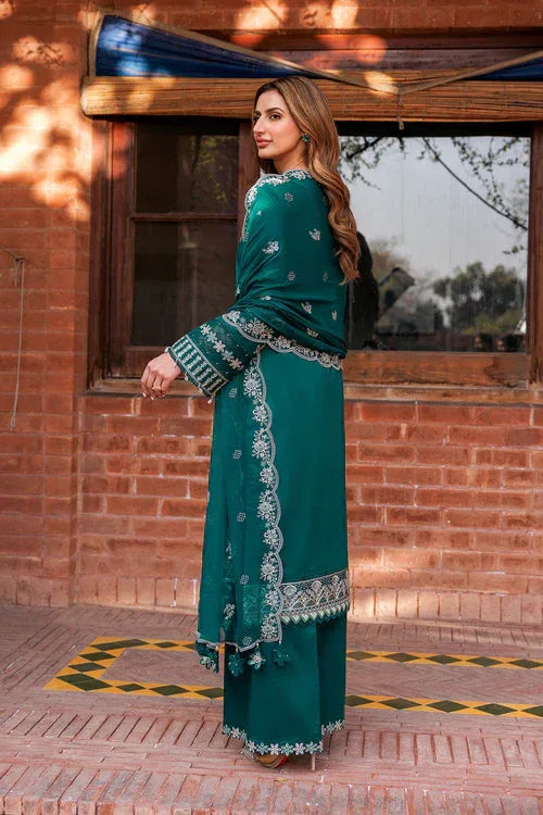 Farasha | Kaavish Lawn 24 | TEAL GARLAND - Aqsa Fabrics