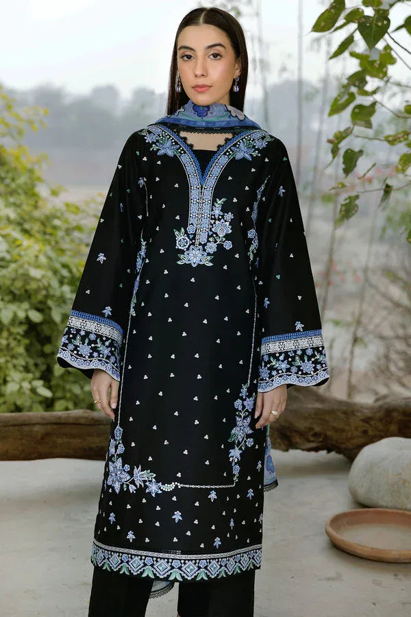 Farasha | Summer Weaves Embroidered Lawn | Ashen Light - Aqsa Fabrics