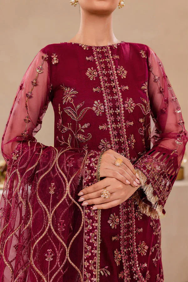 Farasha | Lumiere Formals |ROUGE PINK - Aqsa Fabrics