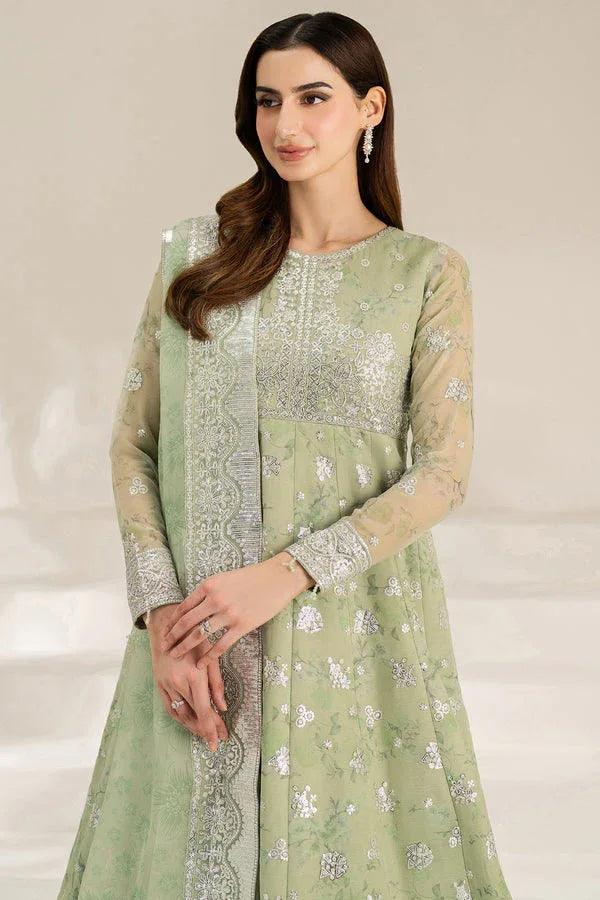 Farasha | Fiorella Formals | Sage Sparkle - Aqsa Fabrics