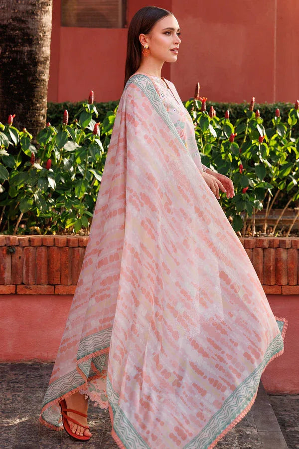 Farasha | Printed Essentials | Peach Glow - Aqsa Fabrics