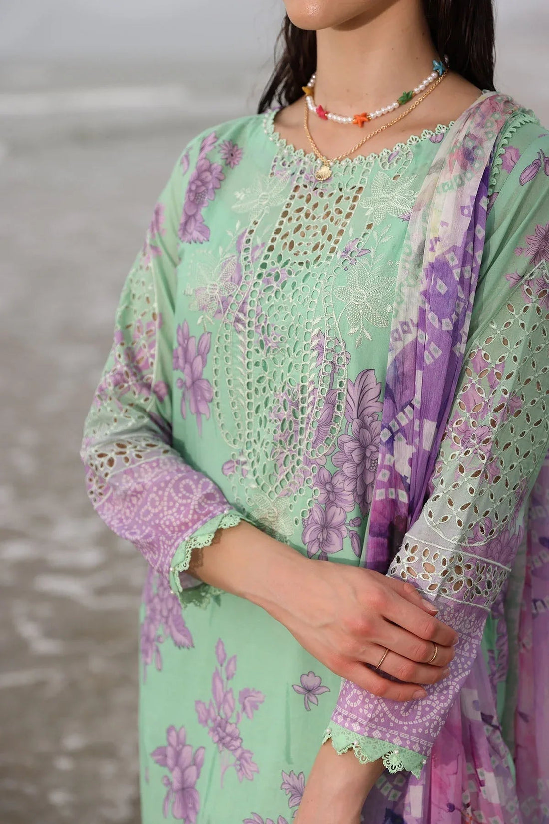 Nureh | Gardenia Embroidered Lawn 25 | NSG-174 - Aqsa Fabrics