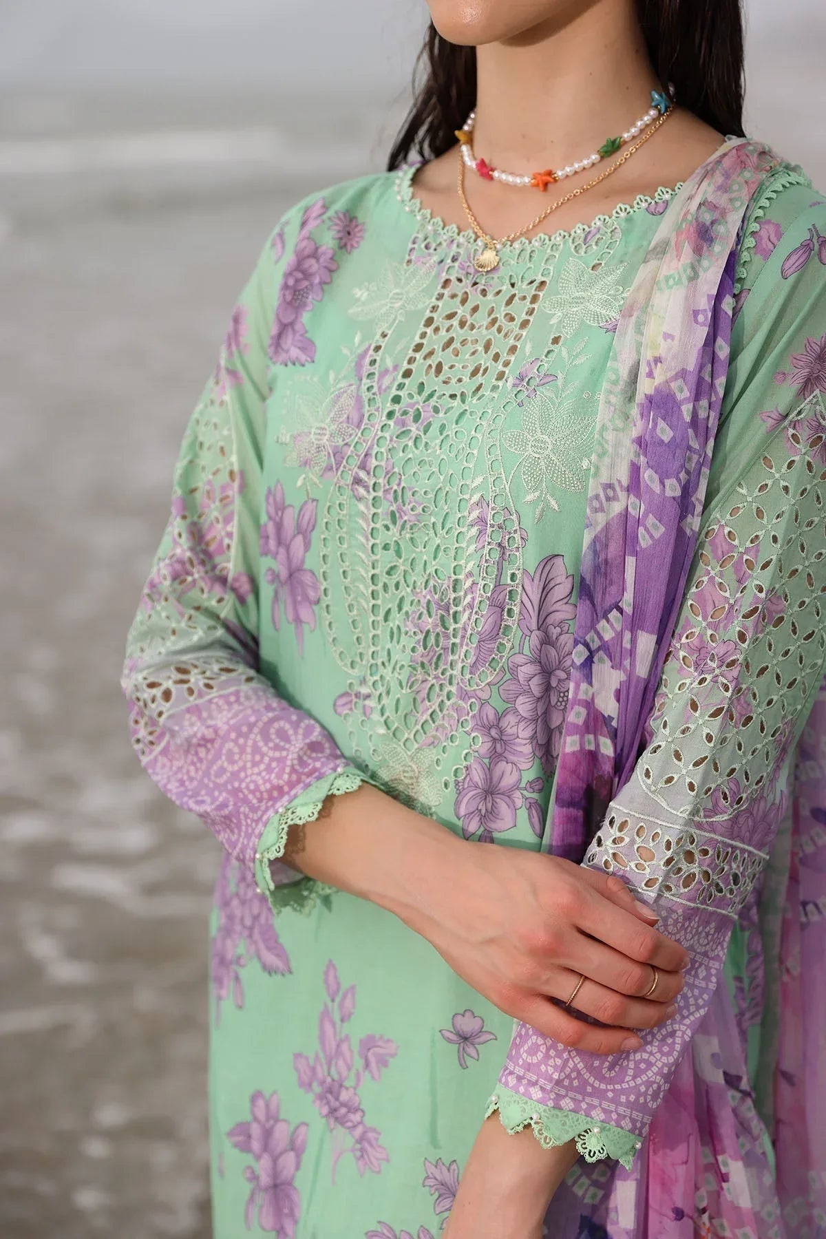 Nureh | Gardenia Embroidered Lawn 25 | NSG-174 - Aqsa Fabrics