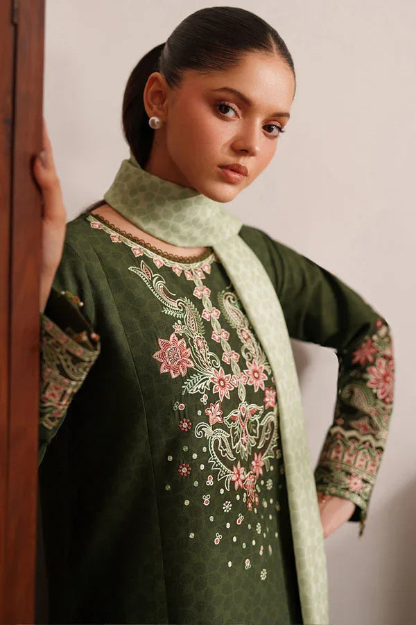 Farasha | Meline Premium Viscose 25 | Olive Drape - Aqsa Fabrics