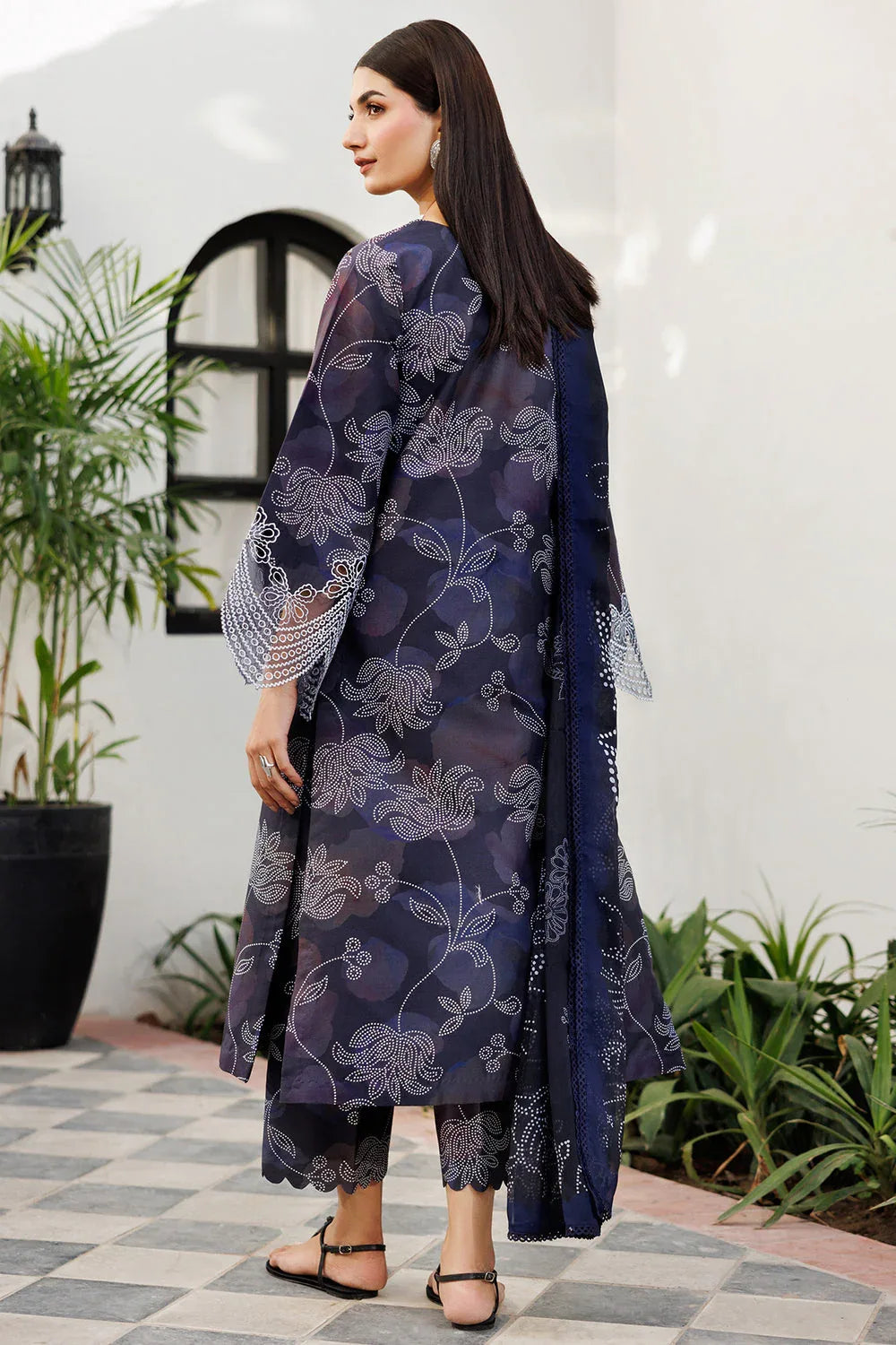 Farasha | Printed Essentials | Night Veil - Aqsa Fabrics