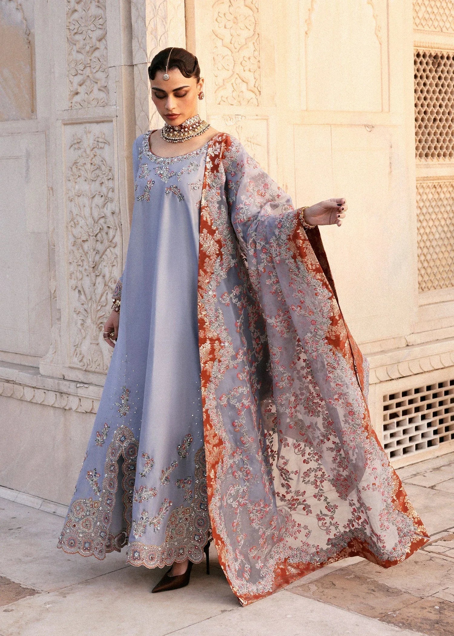 Hussain Rehar | Luxury Pret AW 25 | Periwina - Aqsa Fabrics