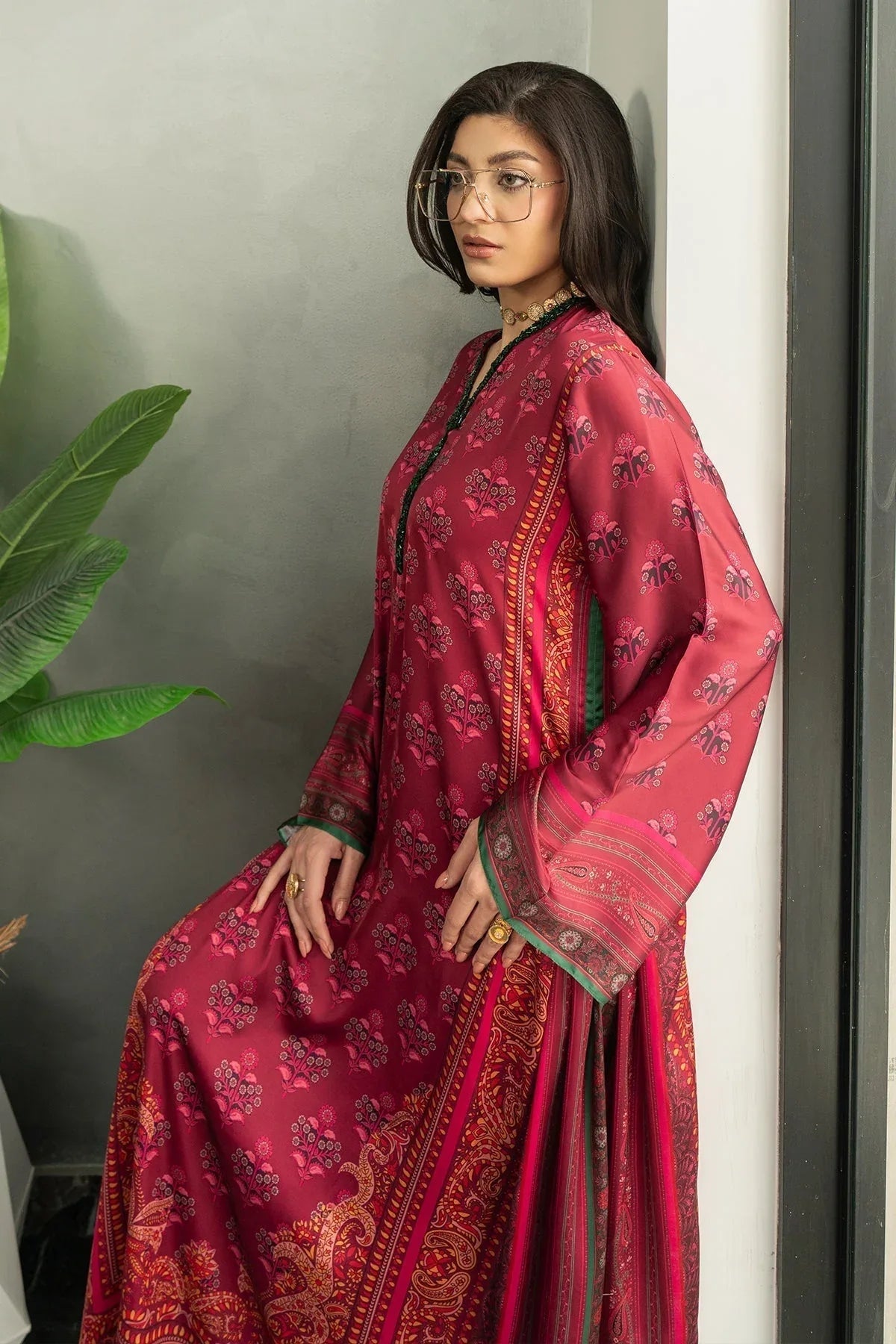 Erum Khan | Eid Edit 25 | Berry Babe - Aqsa Fabrics