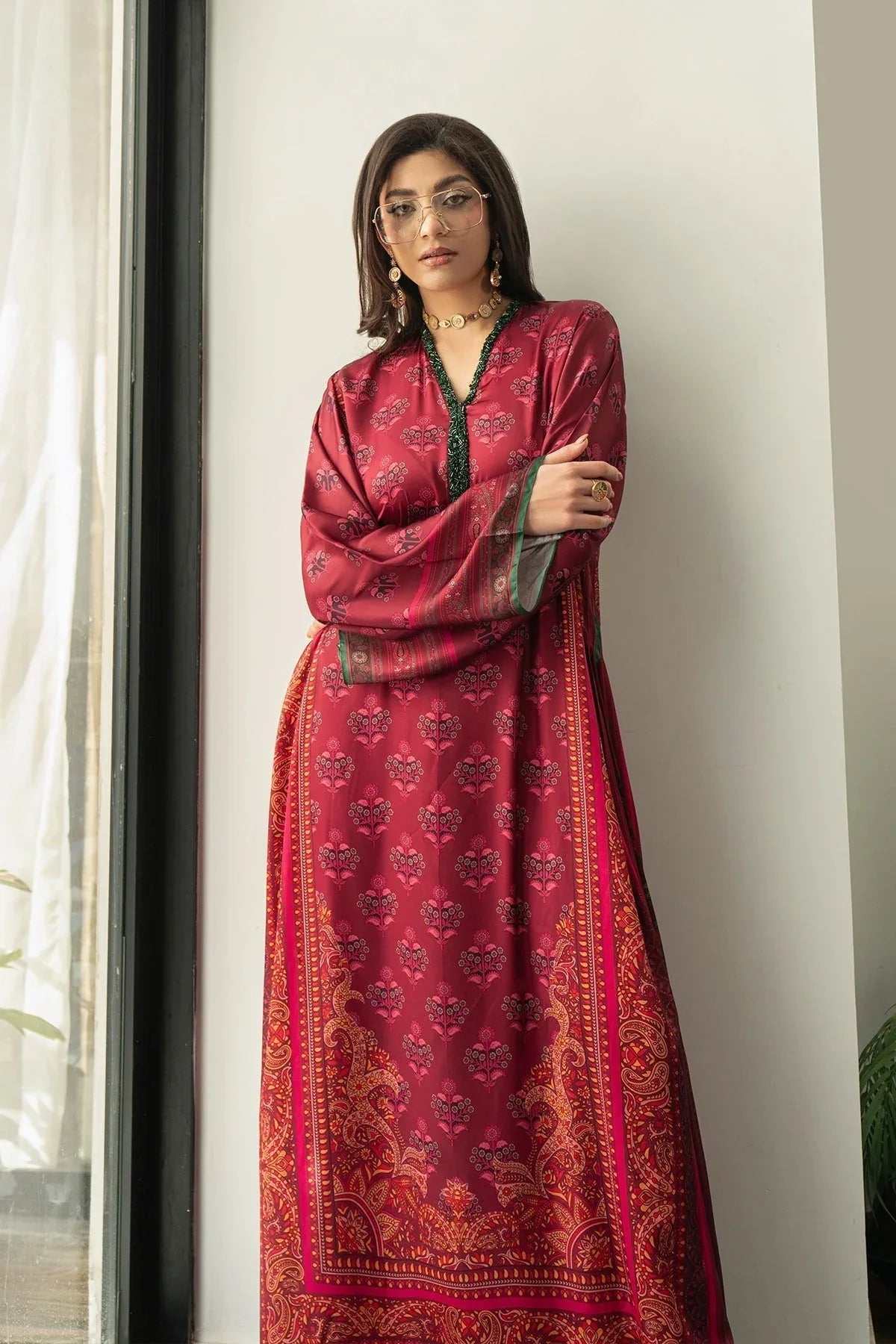 Erum Khan | Eid Edit 25 | Berry Babe - Aqsa Fabrics