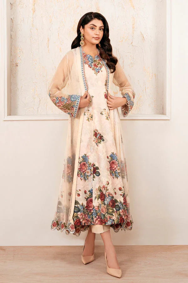 Baroque | Luxury Pret 25 | EMBROIDERED CHIFFON PR-1053 - Aqsa Fabrics