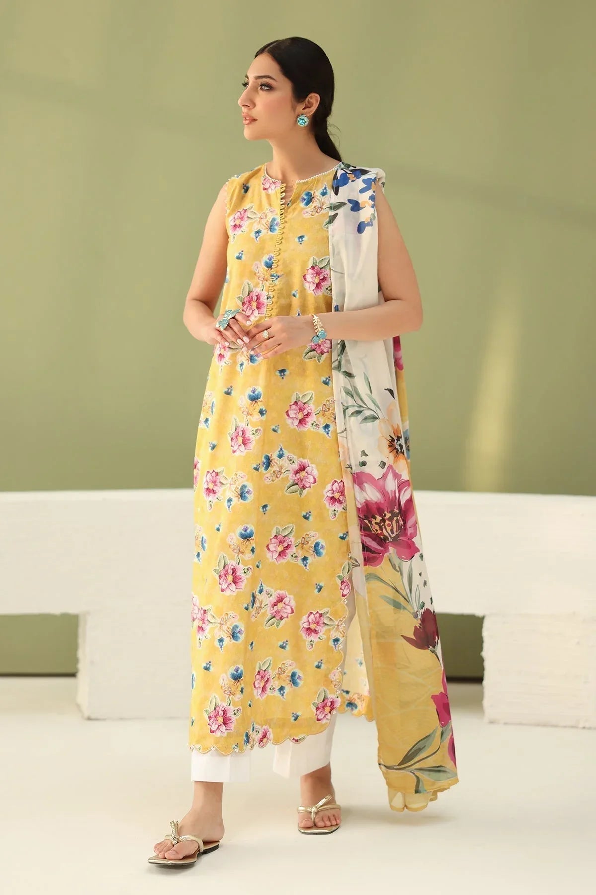 Baroque | Eid Printique | EMBROIDERED PRINTED LAWN UF-4182 - Aqsa Fabrics