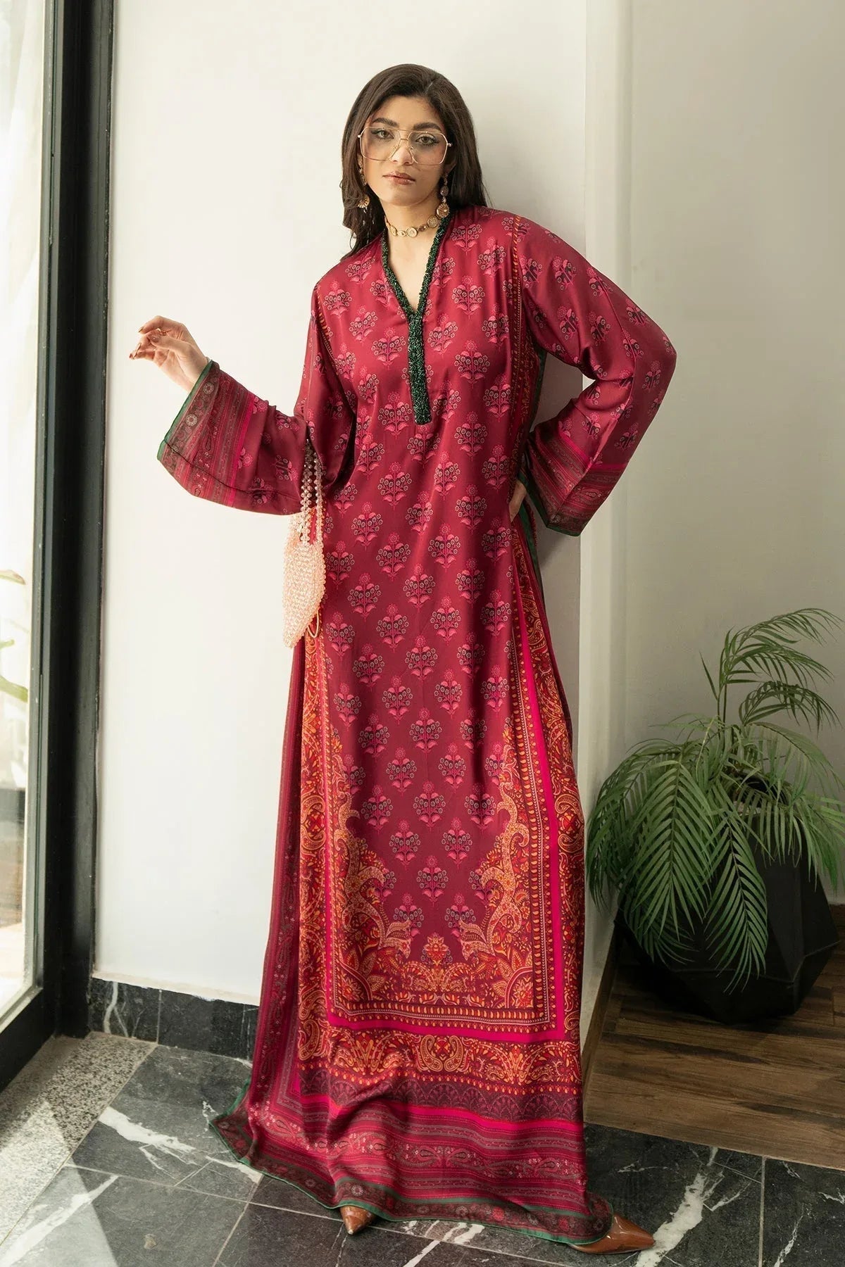 Erum Khan | Eid Edit 25 | Berry Babe - Aqsa Fabrics