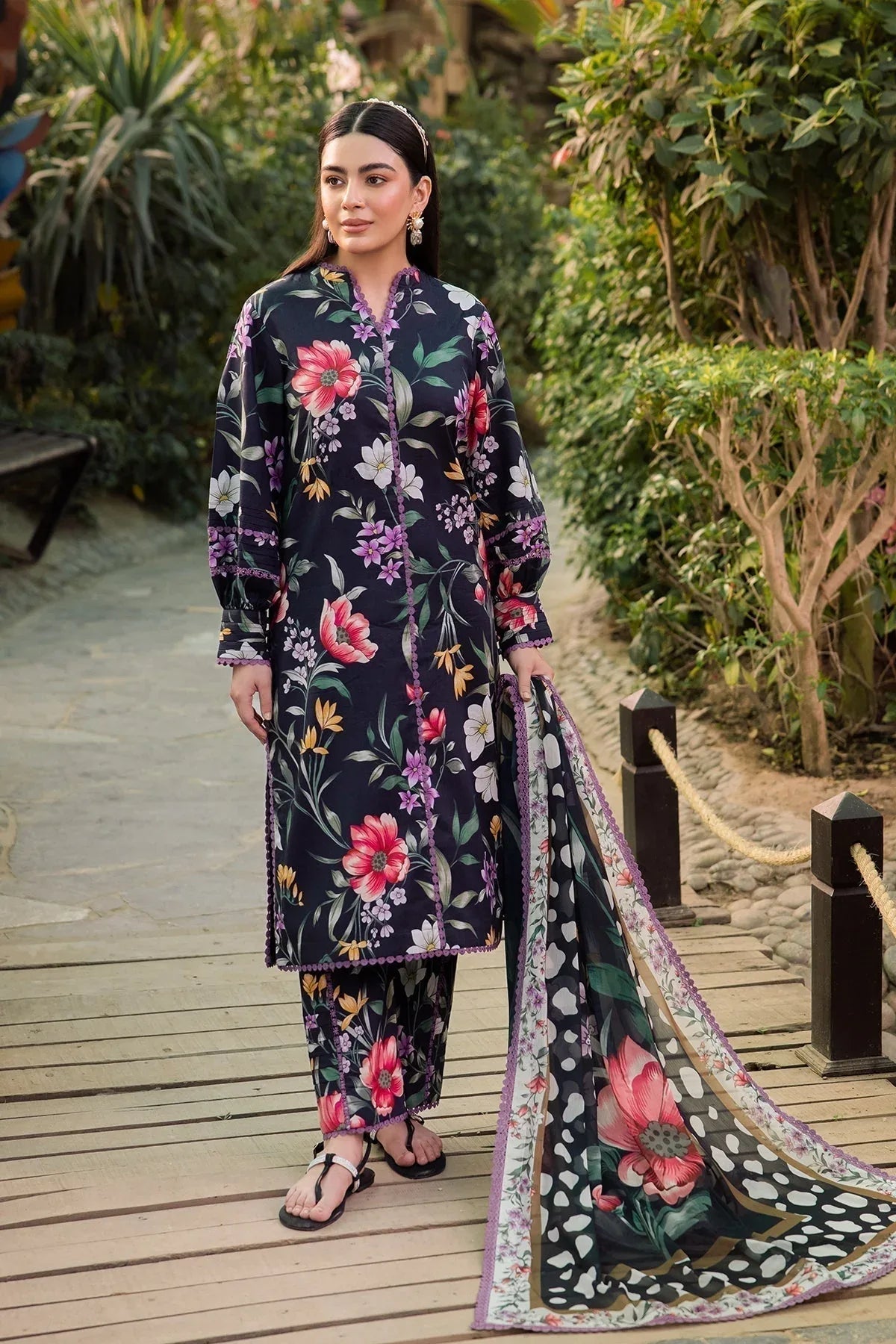 Alizeh | Sheen Lawn Prints 24 | VIOLA - Aqsa Fabrics