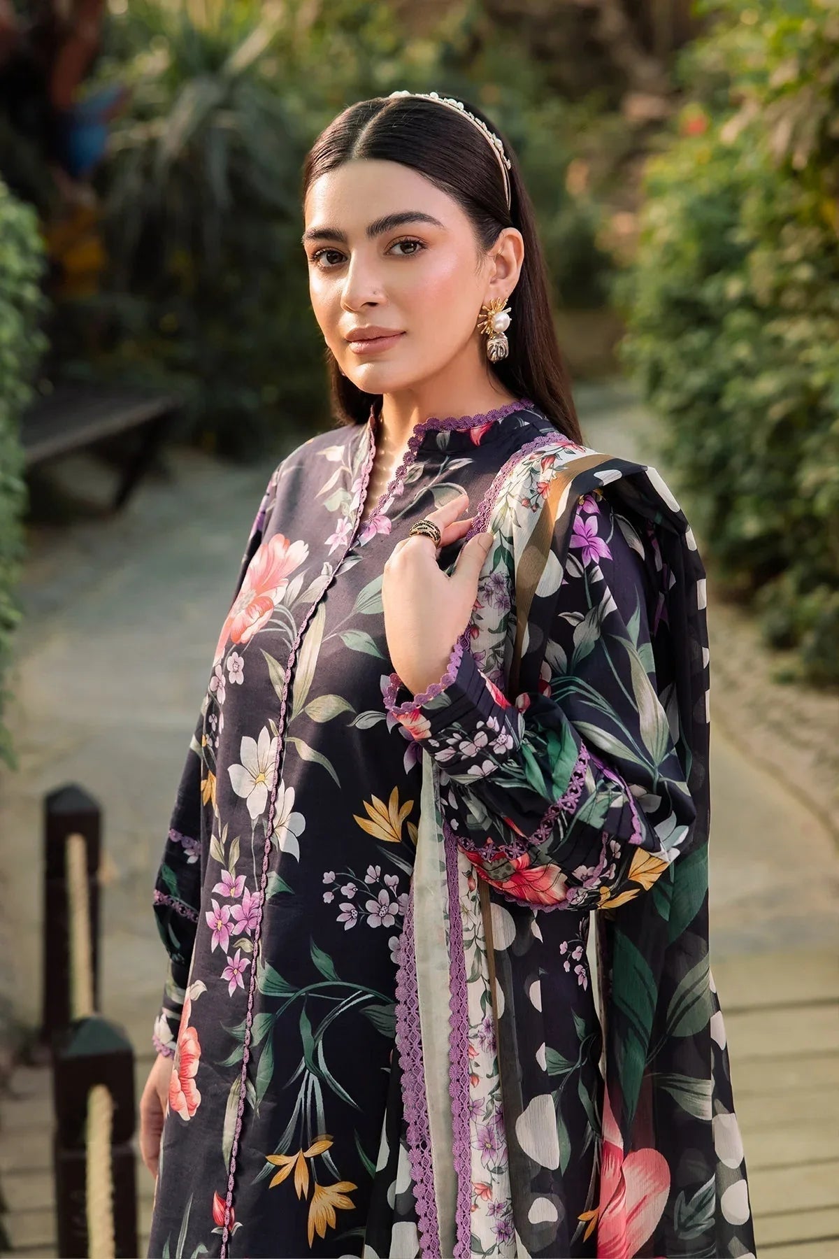 Alizeh | Sheen Lawn Prints 24 | VIOLA - Aqsa Fabrics