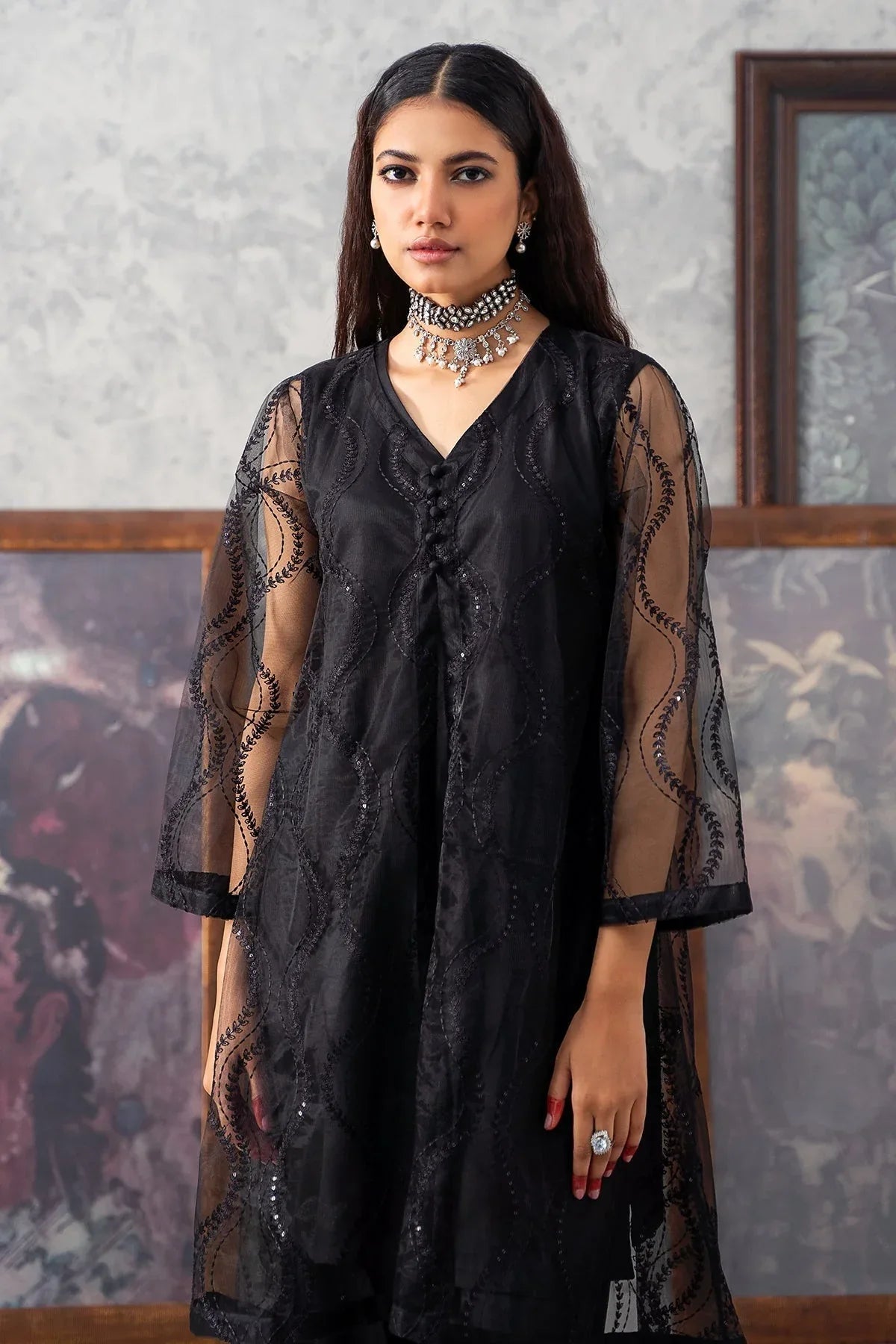 Charizma | Festive Pret | CMA-3-256 (BLACK) - Aqsa Fabrics