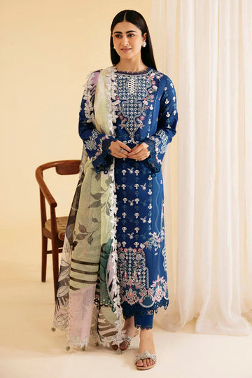 Qalamkar | Qlinekari Luxury Lawn | SQ-08 ZEL - Aqsa Fabrics