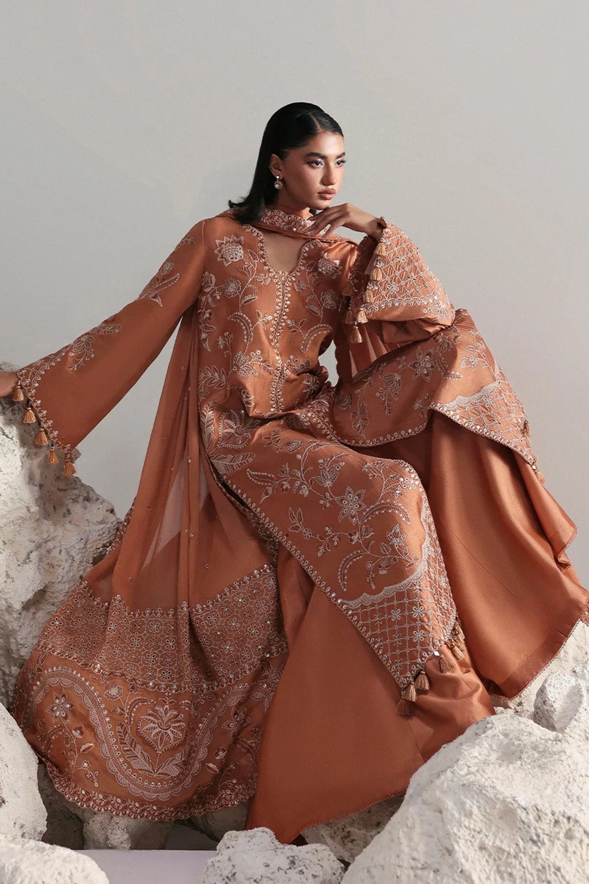Afrozeh | Slate Ready to Wear | Anastaria - Aqsa Fabrics