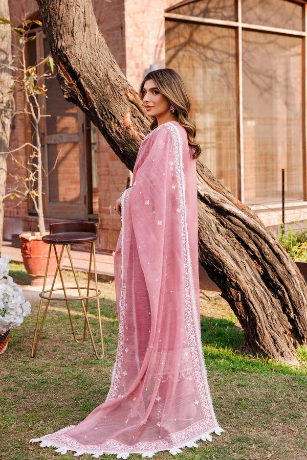 Farasha | Dastoor Embroidered Lawn SS24 | PEARL MIST - Aqsa Fabrics