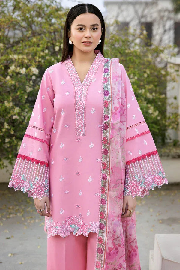 Farasha | Summer Weaves Embroidered Lawn | Soft Mist - Aqsa Fabrics