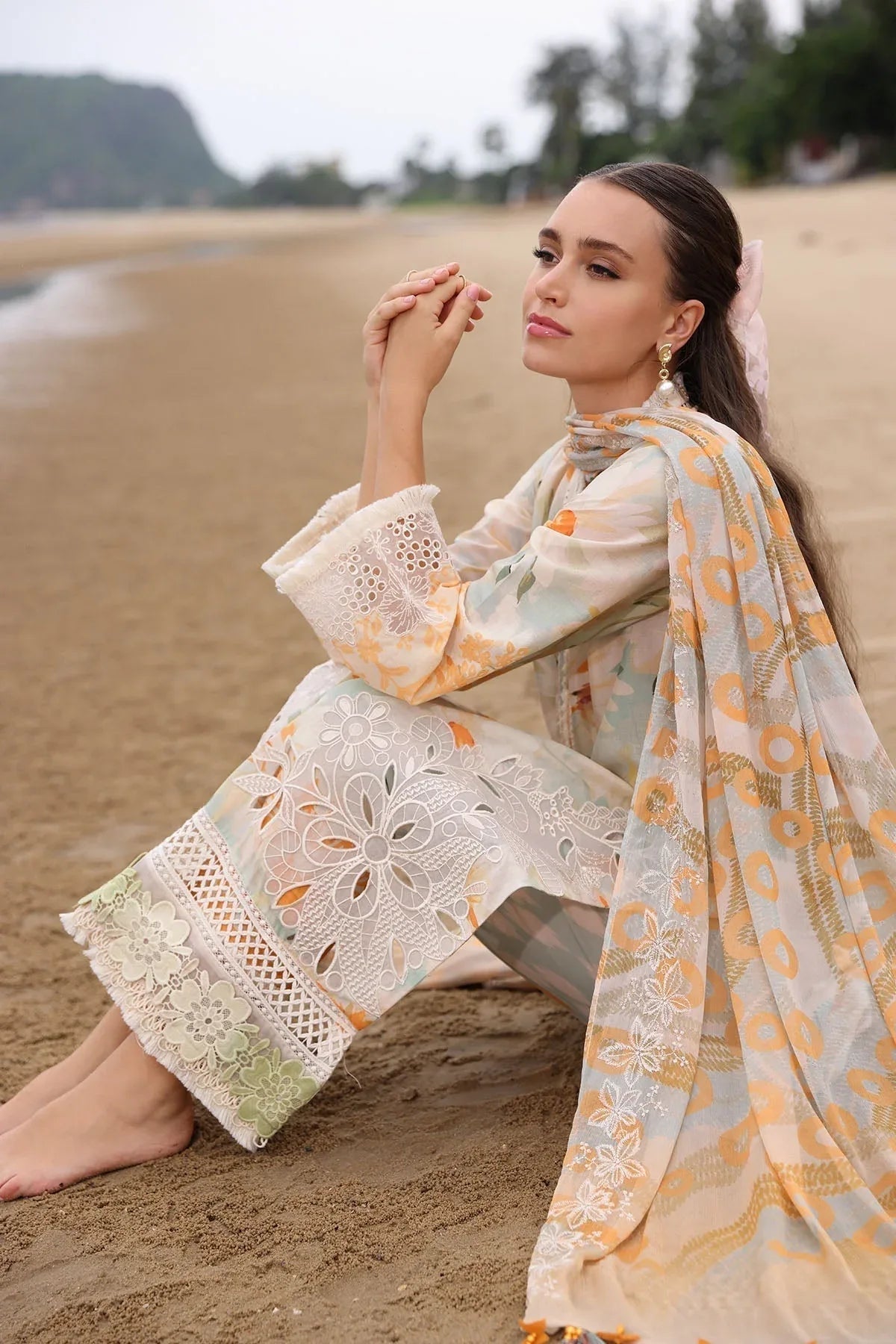 Nureh | Gardenia Embroidered Lawn 25 | NSG-169 - Aqsa Fabrics