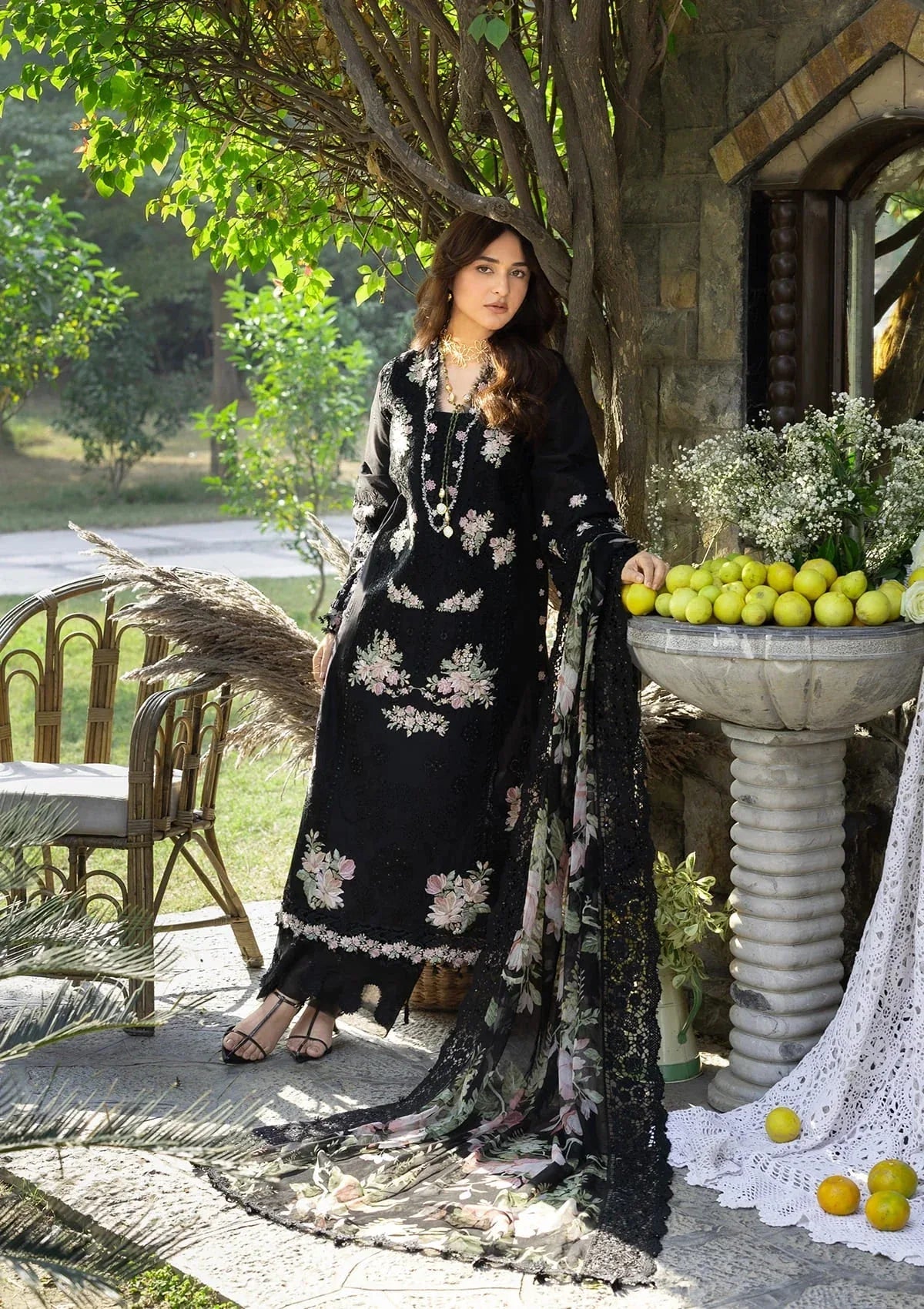 ELY-2B MIDNIGHT BLOSSOM - Aqsa Fabrics
