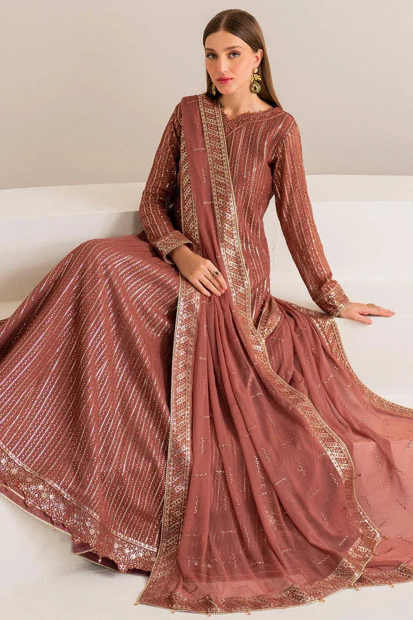 Farasha | Lumiere Formals | RUSSET - Aqsa Fabrics