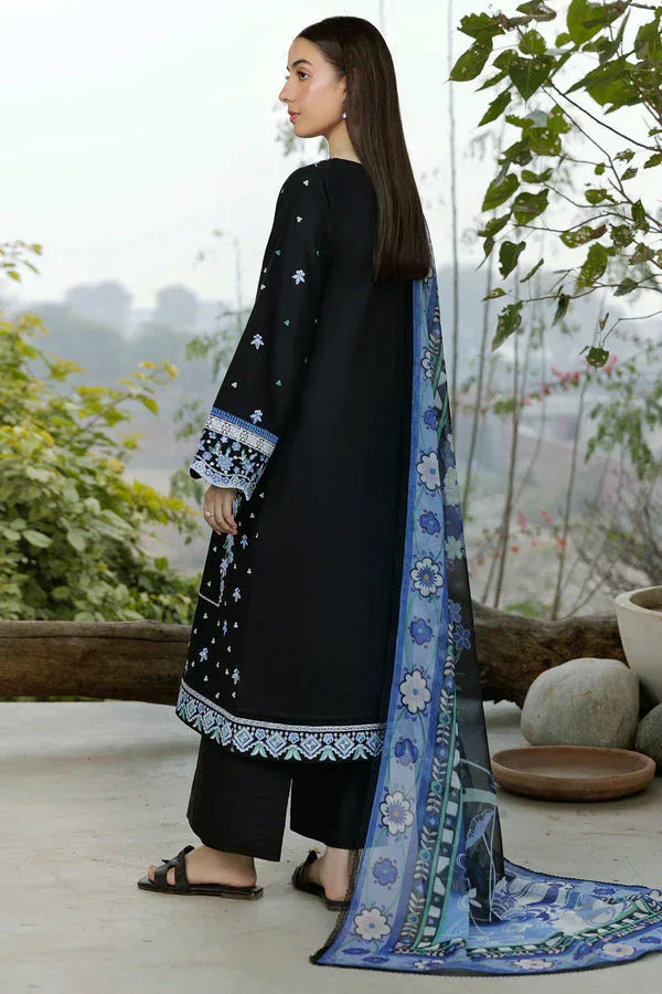 Farasha | Summer Weaves Embroidered Lawn | Ashen Light - Aqsa Fabrics