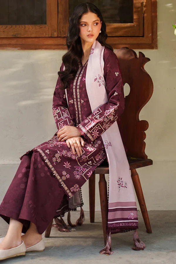Farasha | Meline Premium Viscose 25 | Mauve Cream - Aqsa Fabrics