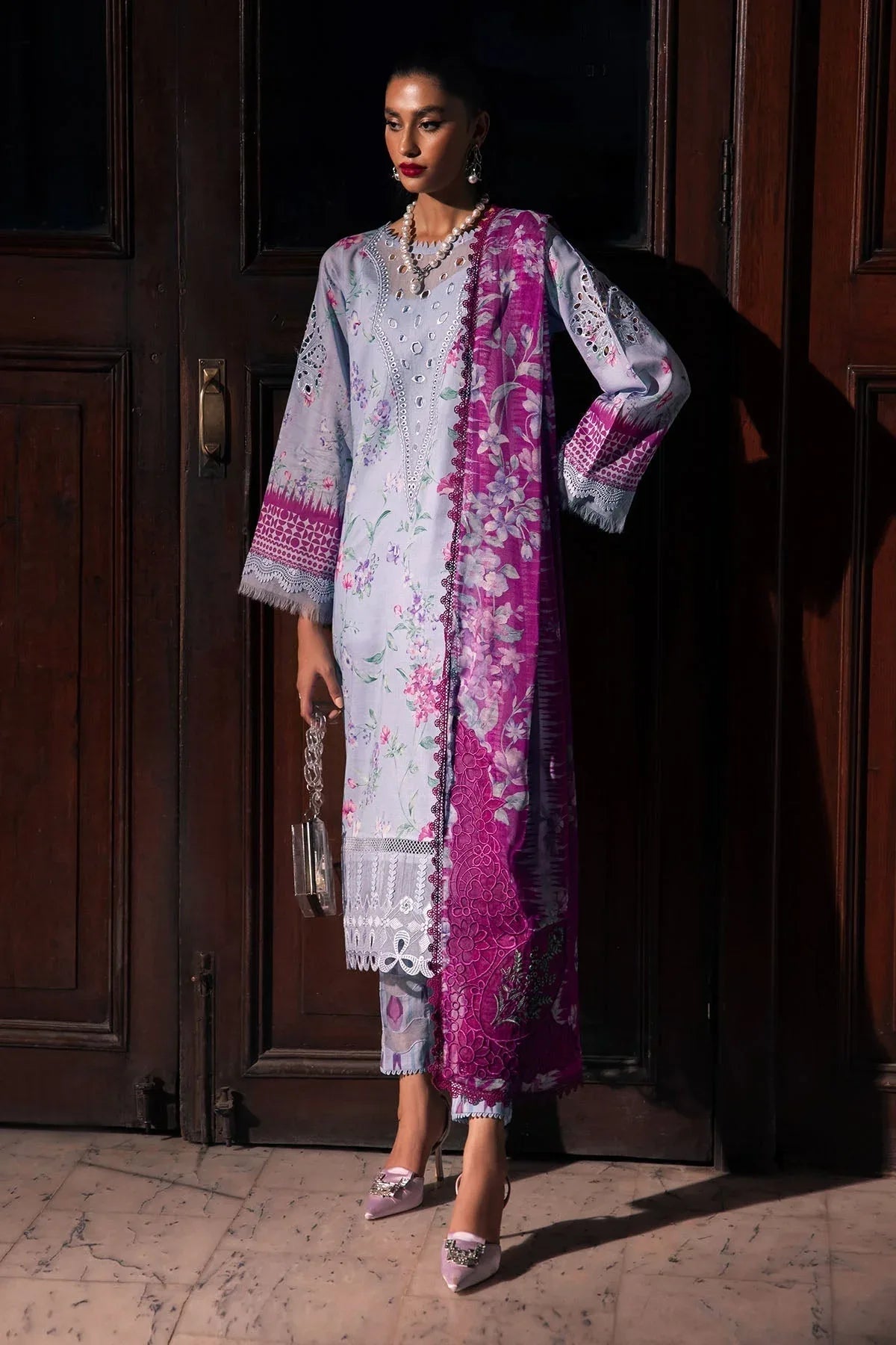Nureh | Glam Girl Lawn | GL-17 - Aqsa Fabrics