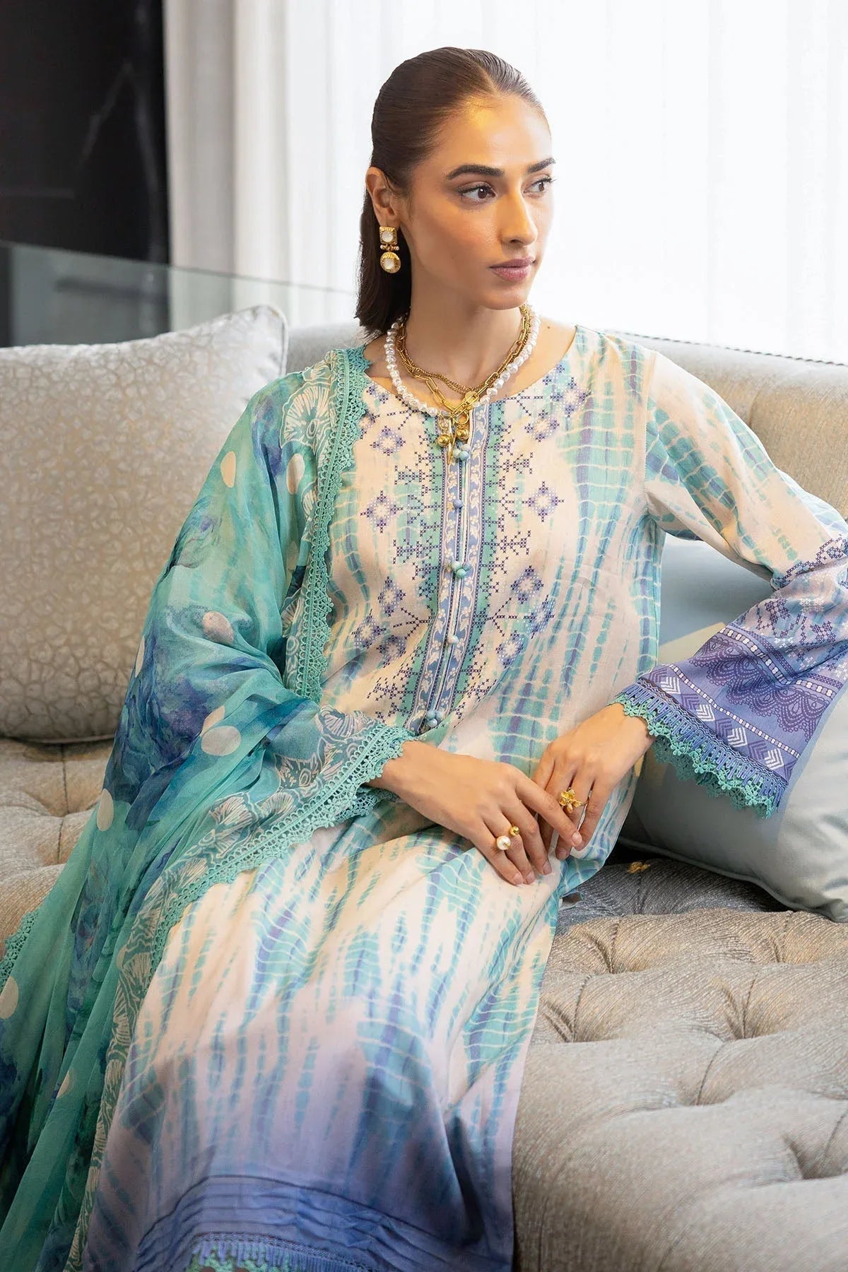 Nureh | Printed lawn 25 | SP-117 - Aqsa Fabrics