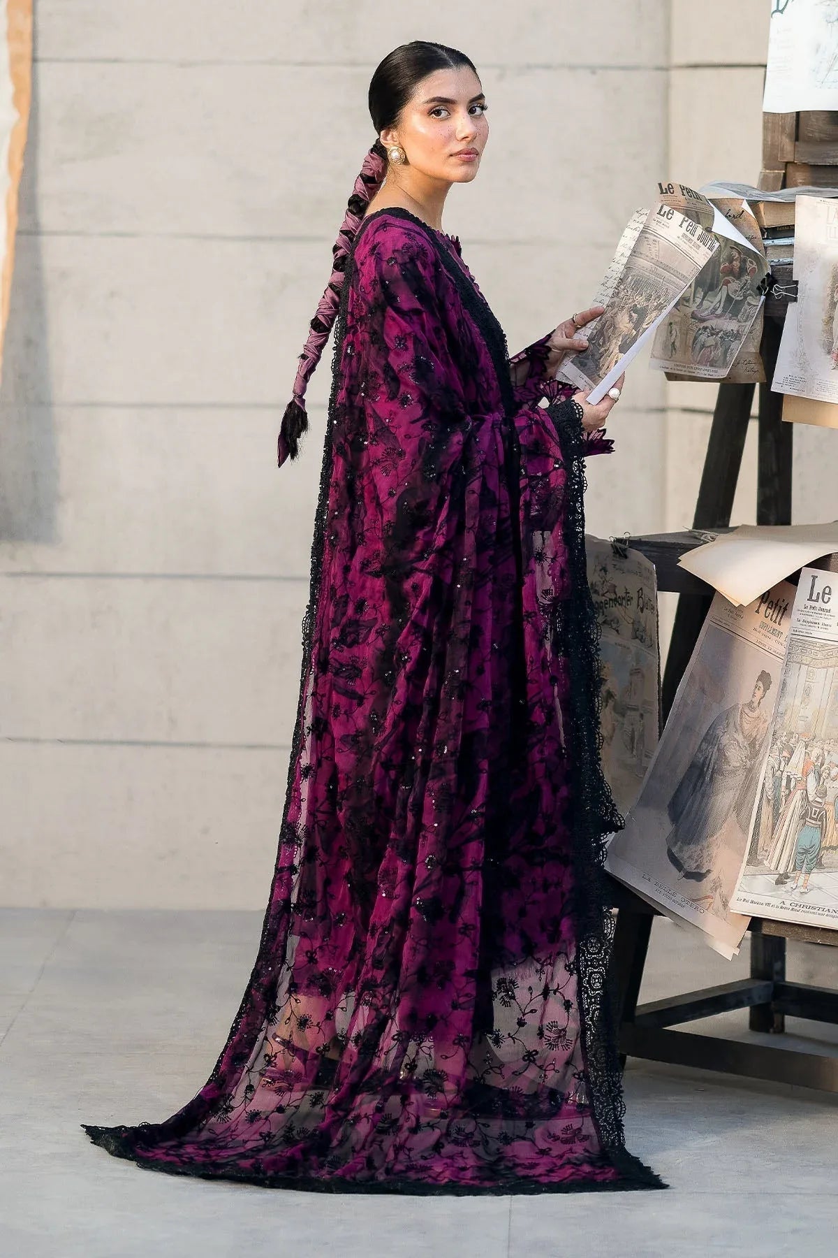 Nureh | Glam Girl Lawn | GL-23 - Aqsa Fabrics