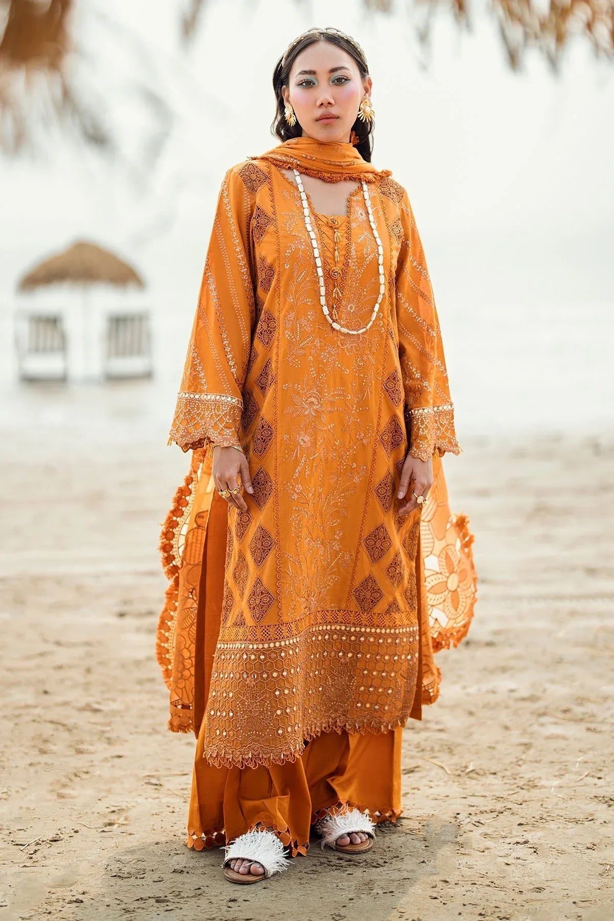 Nureh | Khuwab Luxury Lawn | NE-149 - Aqsa Fabrics