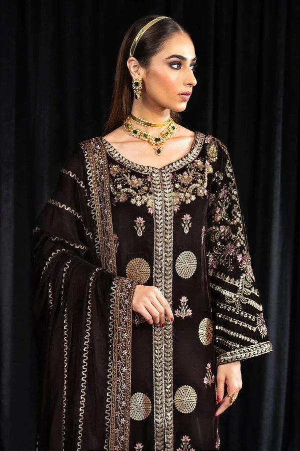 Nureh | Maya Velvet 23 | Moore - Aqsa Fabrics
