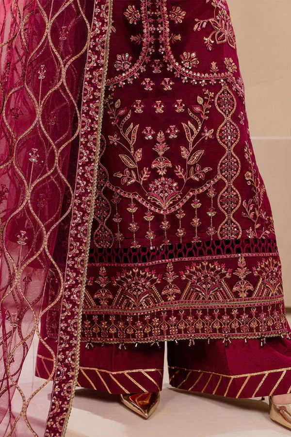 Farasha | Lumiere Formals |ROUGE PINK - Aqsa Fabrics