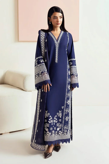 Afrozeh | Basic Pret 25 | Indigo Plum - Aqsa Fabrics