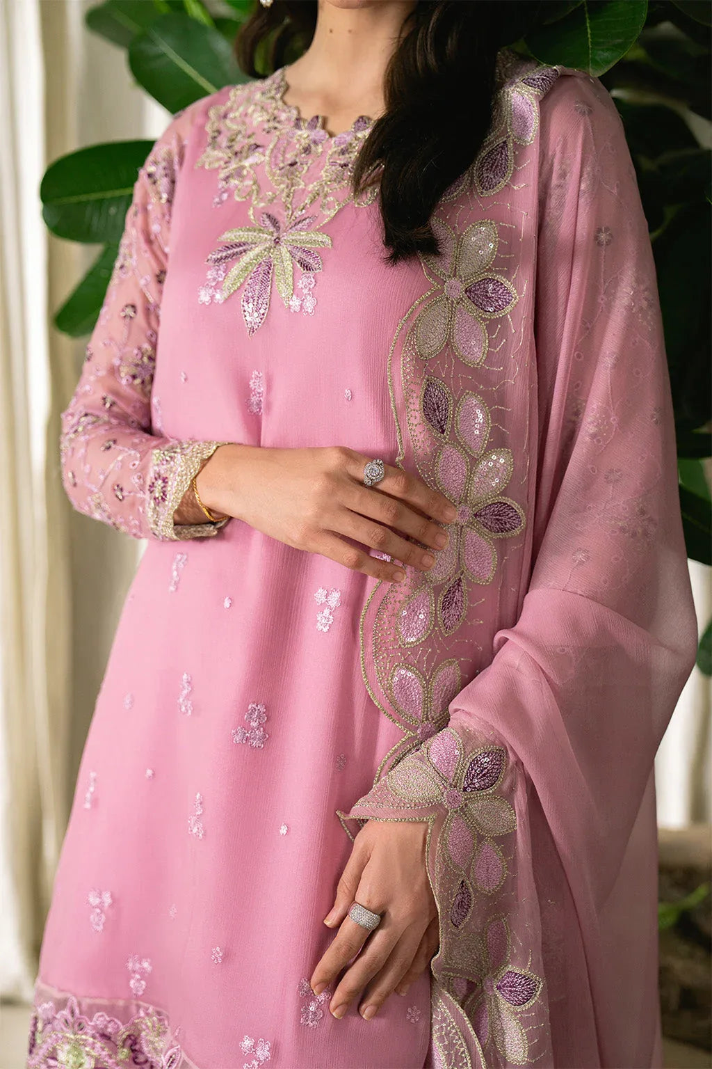 Neeshay | Ready to Wear Chiffon | RTW-CHFN-01 LILAC - Aqsa Fabrics