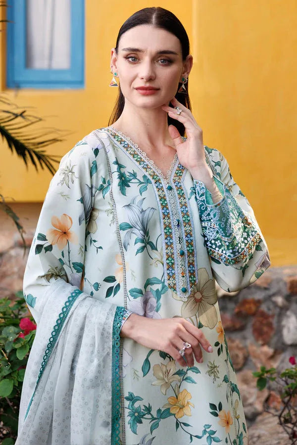 Farasha | Printed Essentials | Aqua Sparkle - Aqsa Fabrics