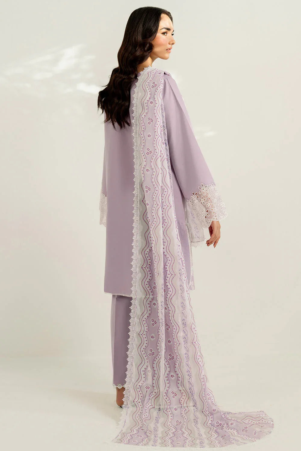Farasha | Thread Lines Embroidered | Pastel Haze - Aqsa Fabrics