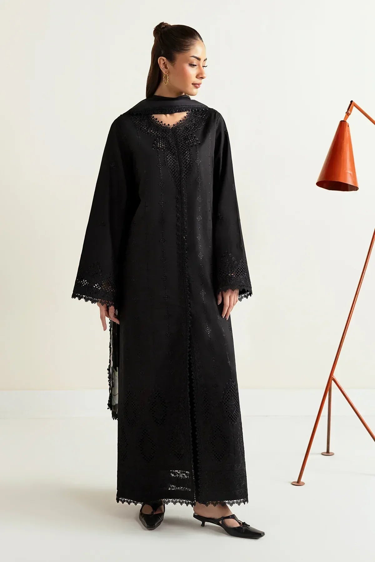 Afrozeh | Basic Pret 25 | Charcoal Nior - Aqsa Fabrics