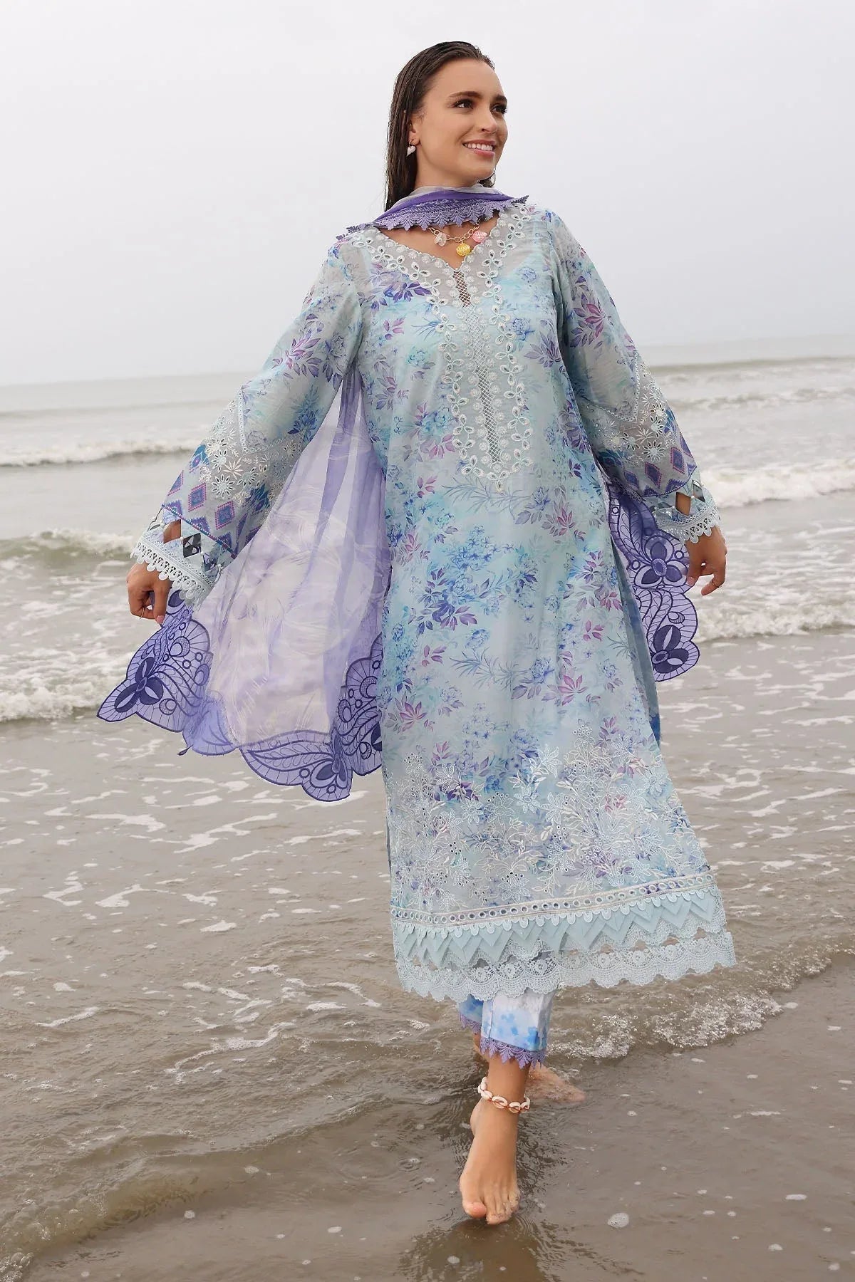 Nureh | Gardenia Embroidered Lawn 25 | NSG-176 - Aqsa Fabrics