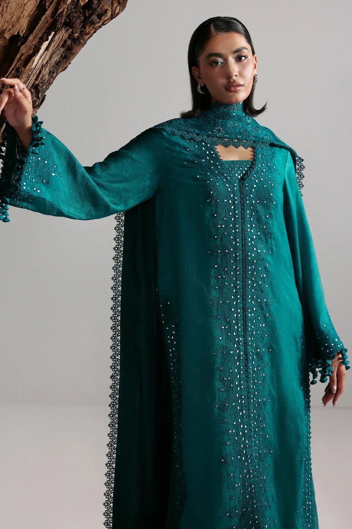 Afrozeh | Slate Ready to Wear | Valentena - Aqsa Fabrics