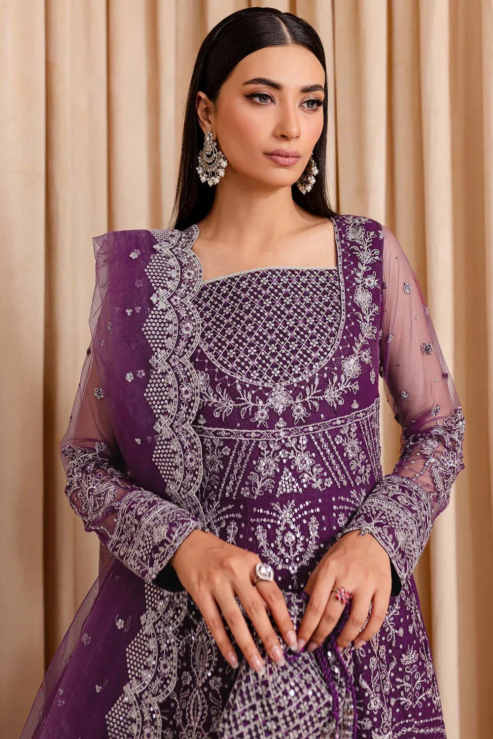 Farasha | Lumiere Formals | Plum Passion - Aqsa Fabrics