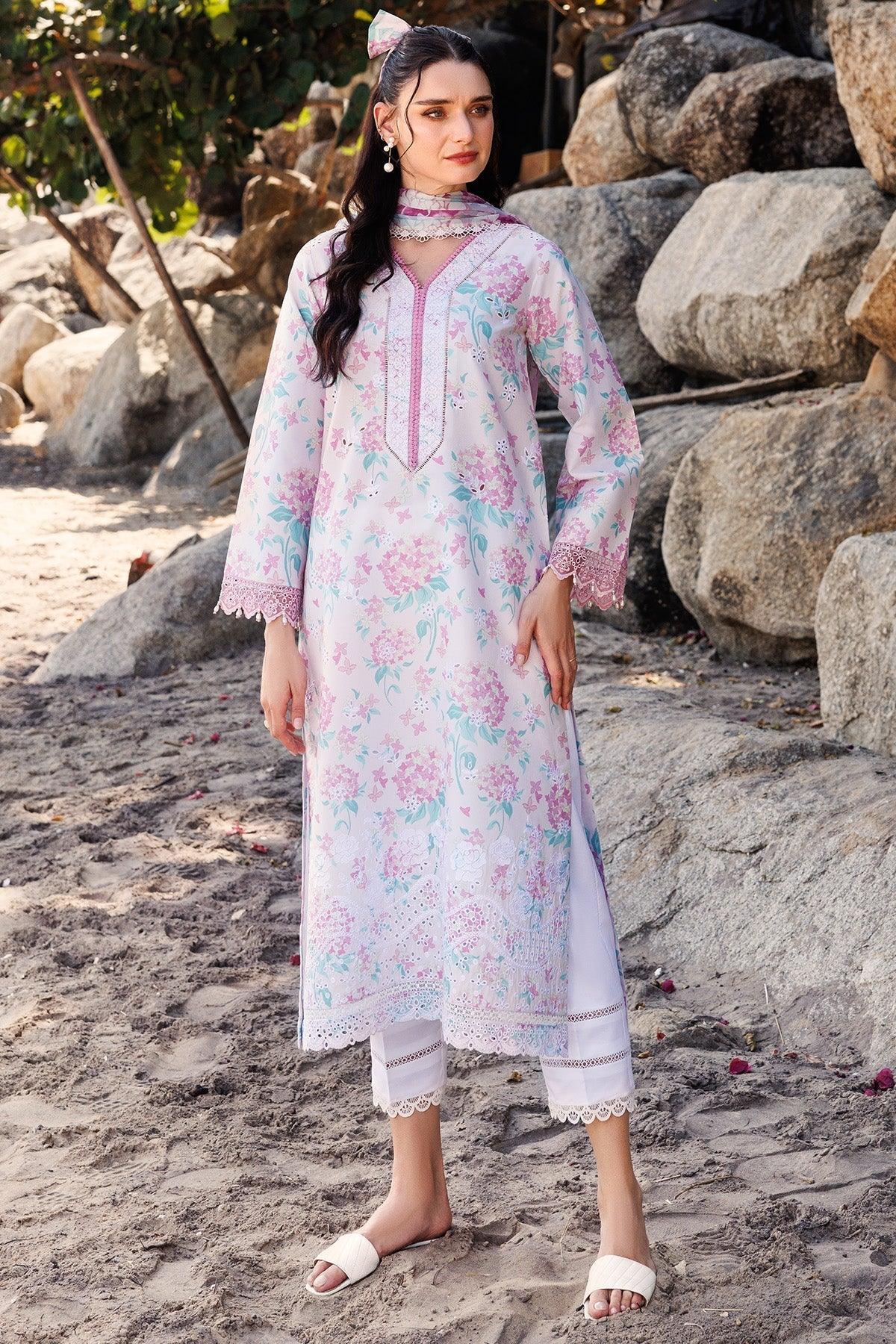 Farasha | Printed Essentials | Blossom Mist - Aqsa Fabrics
