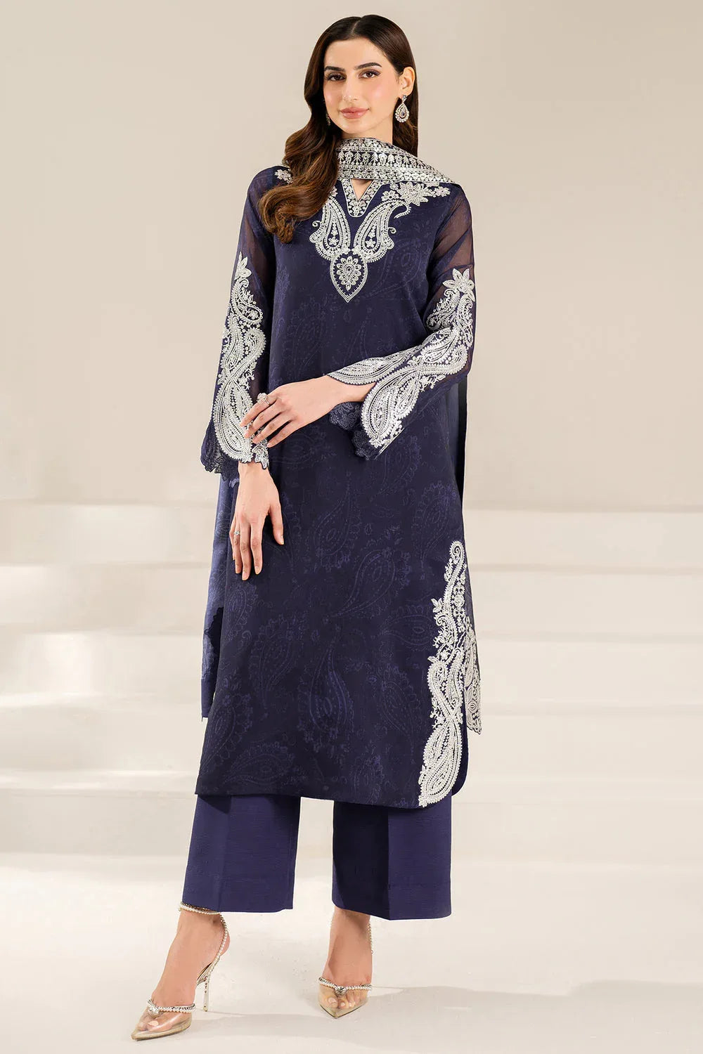 Farasha | Fiorella Formals | Blue Dazzle - Aqsa Fabrics