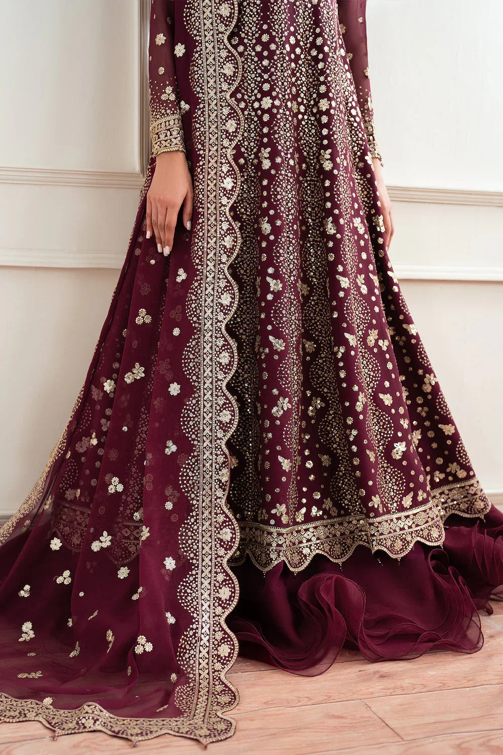 Farasha | Essence Formals 25 | Maroon Empress - Aqsa Fabrics