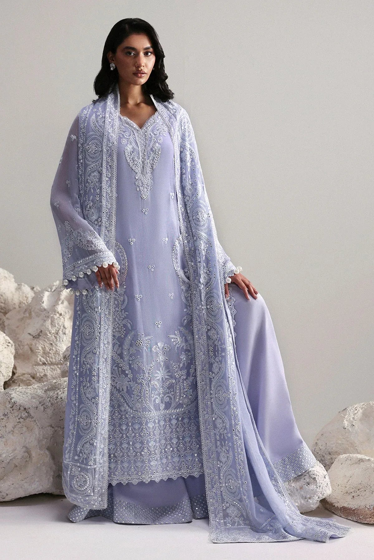 Afrozeh | Slate Ready to Wear | Vaelis - Aqsa Fabrics