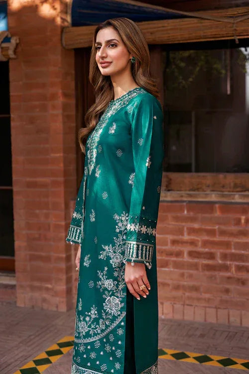 Farasha | Kaavish Lawn 24 | TEAL GARLAND - Aqsa Fabrics