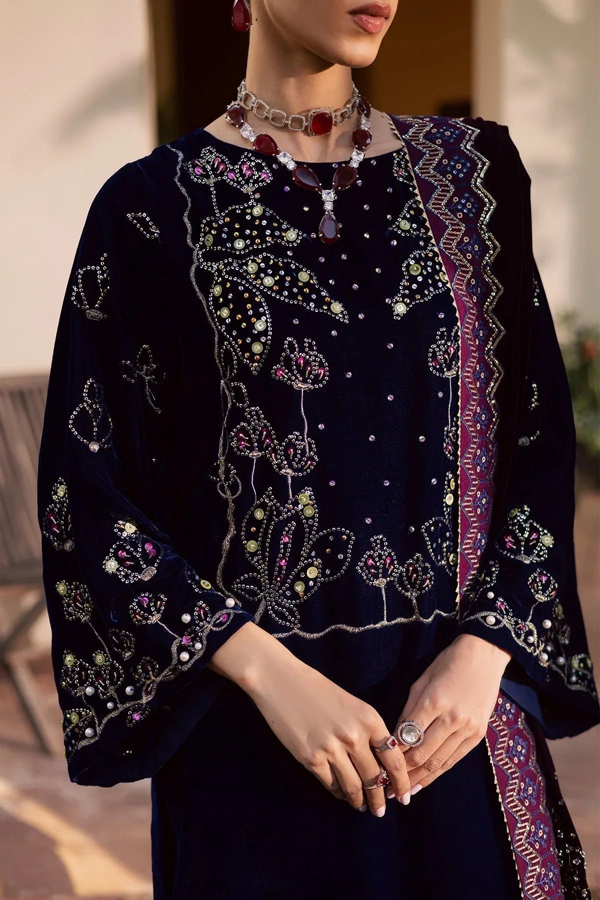 Nureh | Maya Velvet | NW-116 - Aqsa Fabrics