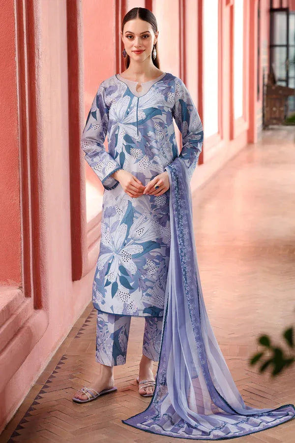 Farasha | Printed Essentials | Blue Passion - Aqsa Fabrics